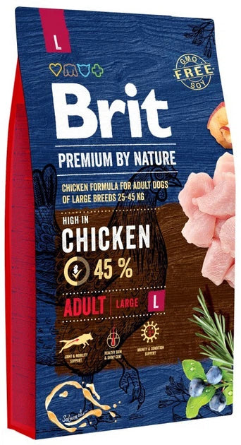 Сухий корм для дорослих собак великих порід Brit Premium Dog Adult L з куркою 8 кг