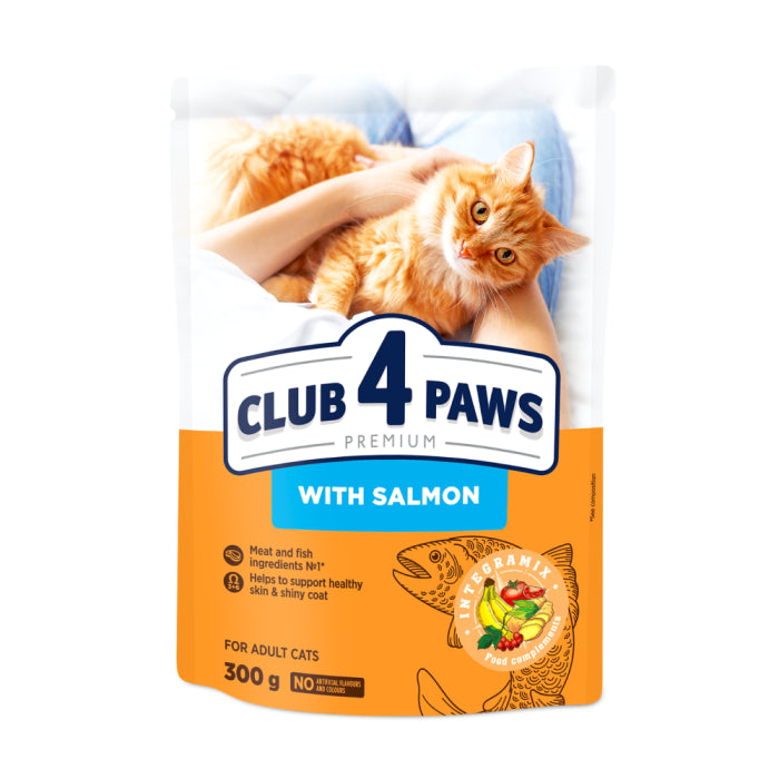 Клуб 4 Лапи Adult Cats with Salmon - сухий корм з лососем для дорослих котів