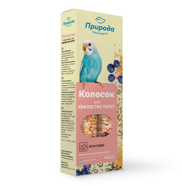 Ласощі для папуг колосок Природа фруктовий 140 гр