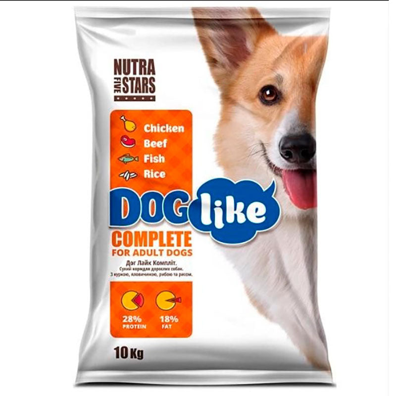 Сухий корм Nutra Five Stars "Doglike Complete" з яловичиною, куркою та рибою 3кг.