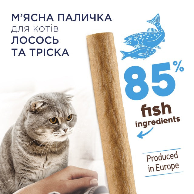 Клуб 4 Лапи - м'ясна паличка з лососем і тріскою для котів