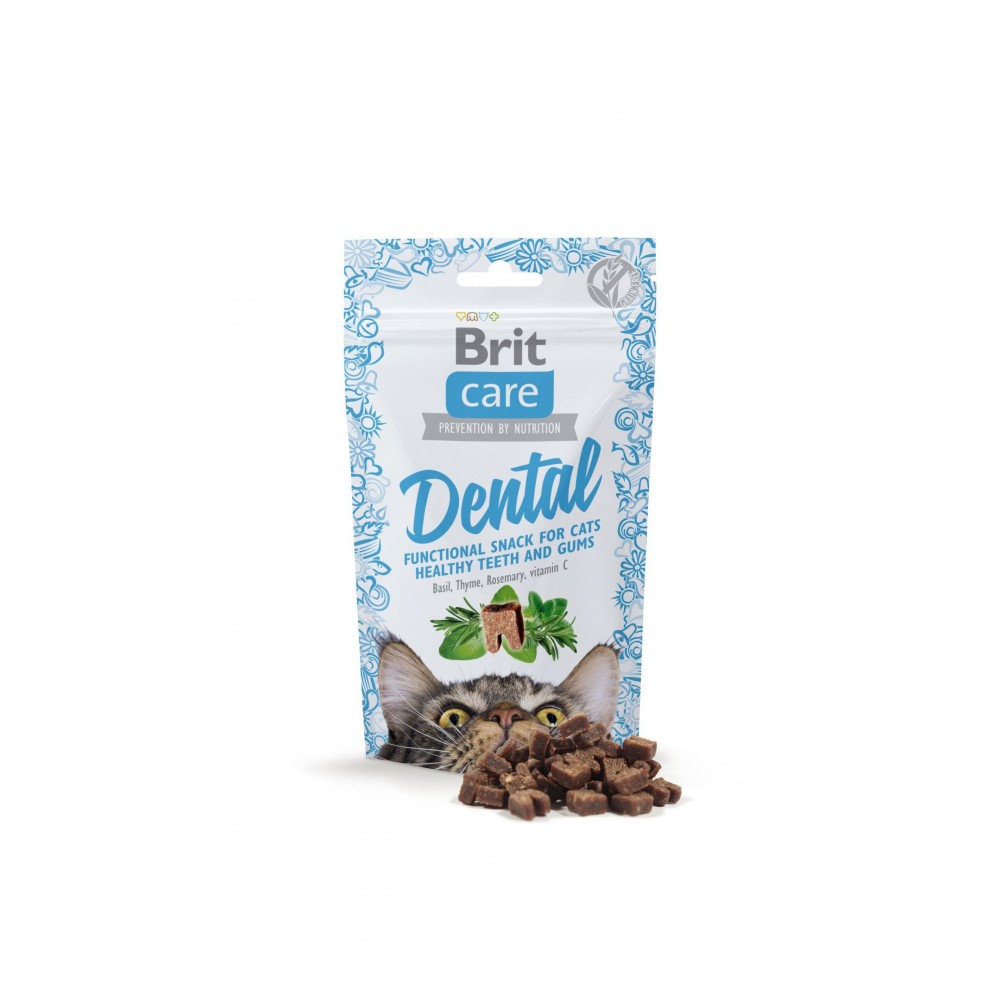 Функціональні ласощі Brit Care Dental з індичкою для котів, 50г.