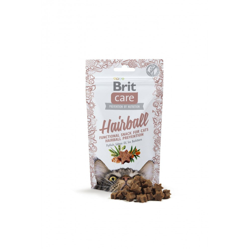 Функціональні ласощі Brit Care Hairball з качкою для котів, 50г.