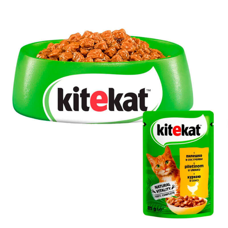 Kitekat (Кітікет) - Вологий корм з куркою в соусі для котів