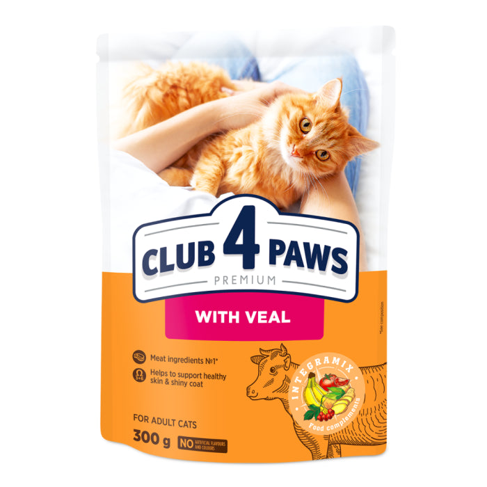 Клуб 4 Лапи Adult Cats with Veal - сухий корм з телятиною для дорослих котів