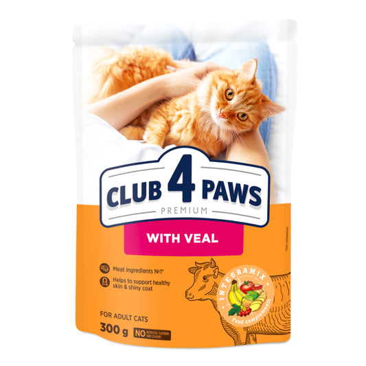 Клуб 4 Лапи Adult Cats with Veal - сухий корм з телятиною для дорослих котів