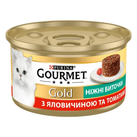 GOURMET Gold "Ніжні биточки". З яловичиною та томатами 85г.