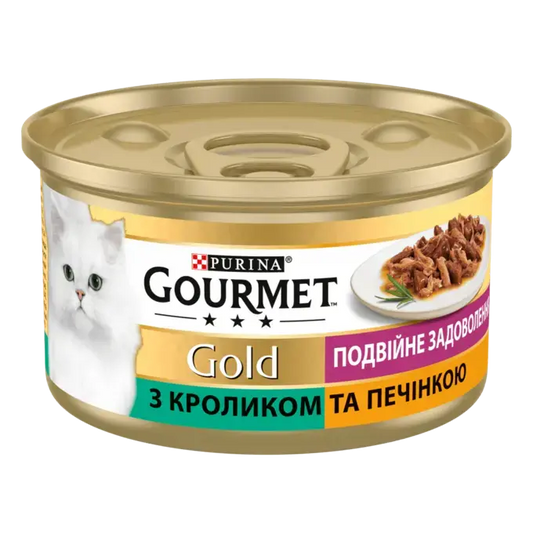 GOURMET Gold. "Подвійне задоволення". З кроликом та печінкою 85г.