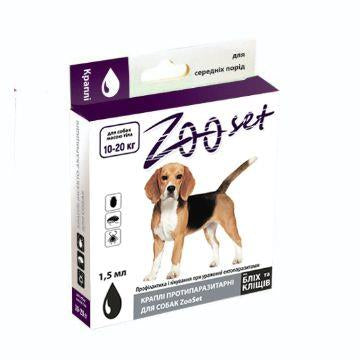 Від бліх та кліщів ZOOset Краплі від бліх і кліщів для собак і котів 4х1,5 мл