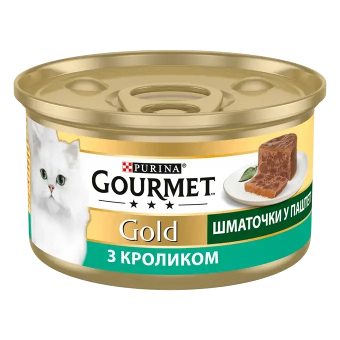 GOURMET Gold. Шматочки в паштеті. З кроликом 85г.