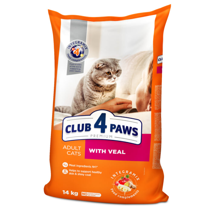 Клуб 4 Лапи Adult Cats with Veal - сухий корм з телятиною для дорослих котів