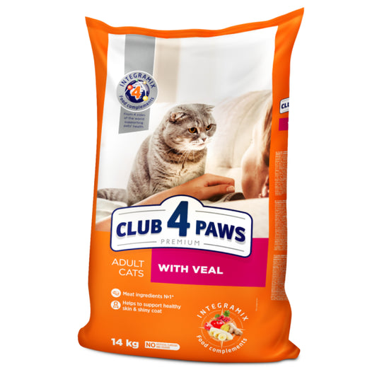 Клуб 4 Лапи Adult Cats with Veal - сухий корм з телятиною для дорослих котів