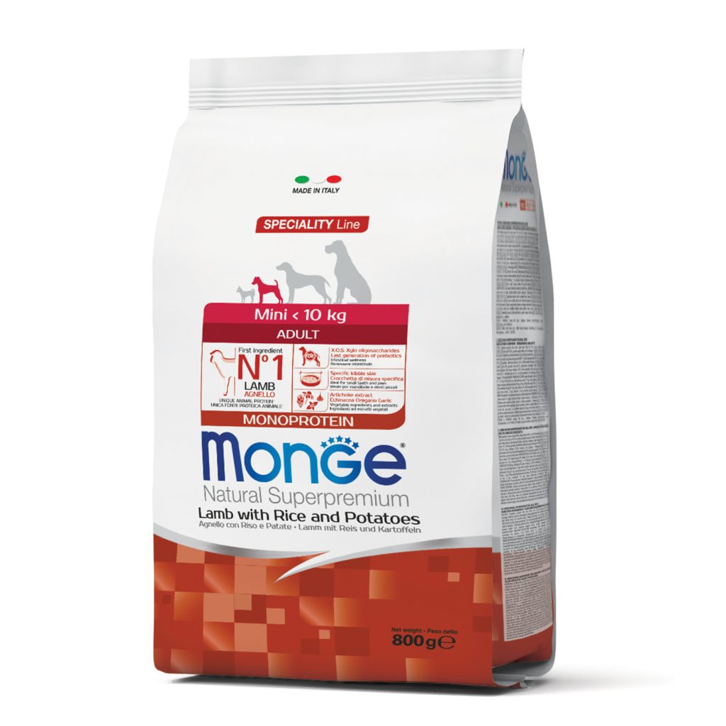 Monge Dog Mini Adult ягня, рис та картопля 800г.