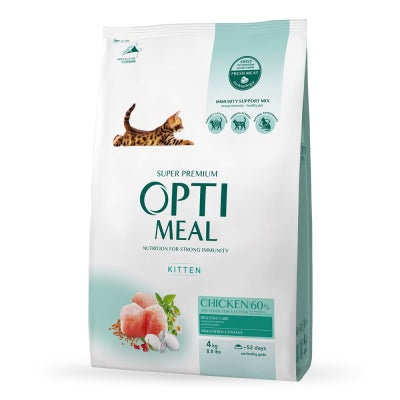 Сухий корм Optimeal з куркою для кошенят 4кг.