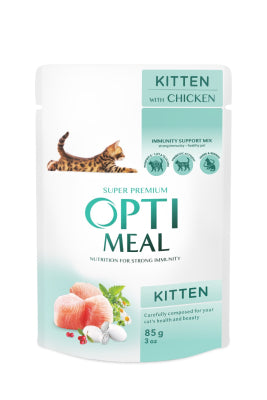 Вологий корм Optimeal з куркою в соусі для кошенят