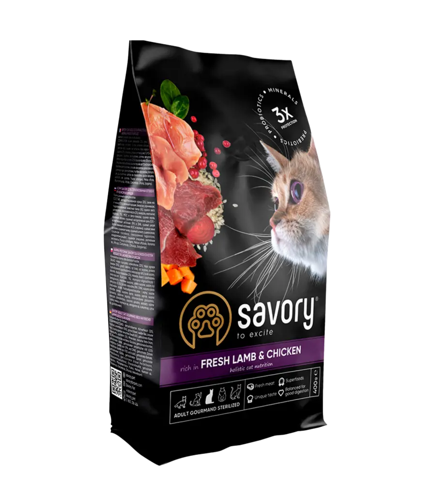 Savory Adult Cat Steril Fresh Lamb and Chicken 0,4кг.