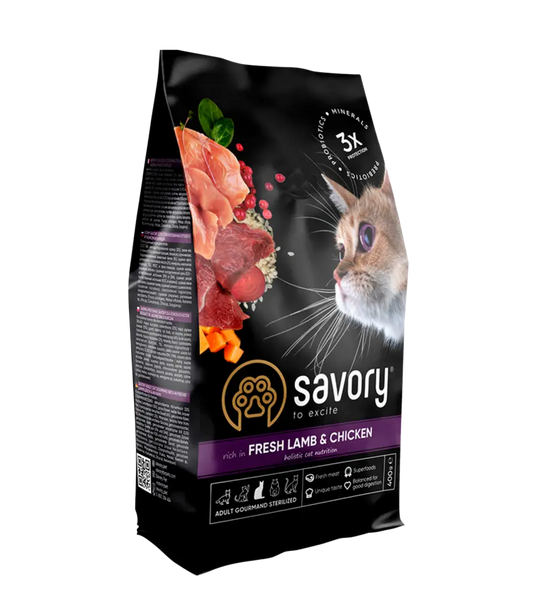 Savory Adult Cat Steril Fresh Lamb and Chicken 0,4кг.