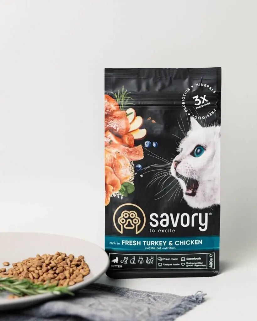 Сухий корм Savory для кошенят всіх порід, зі свіжою індичкою та куркою, 400 г