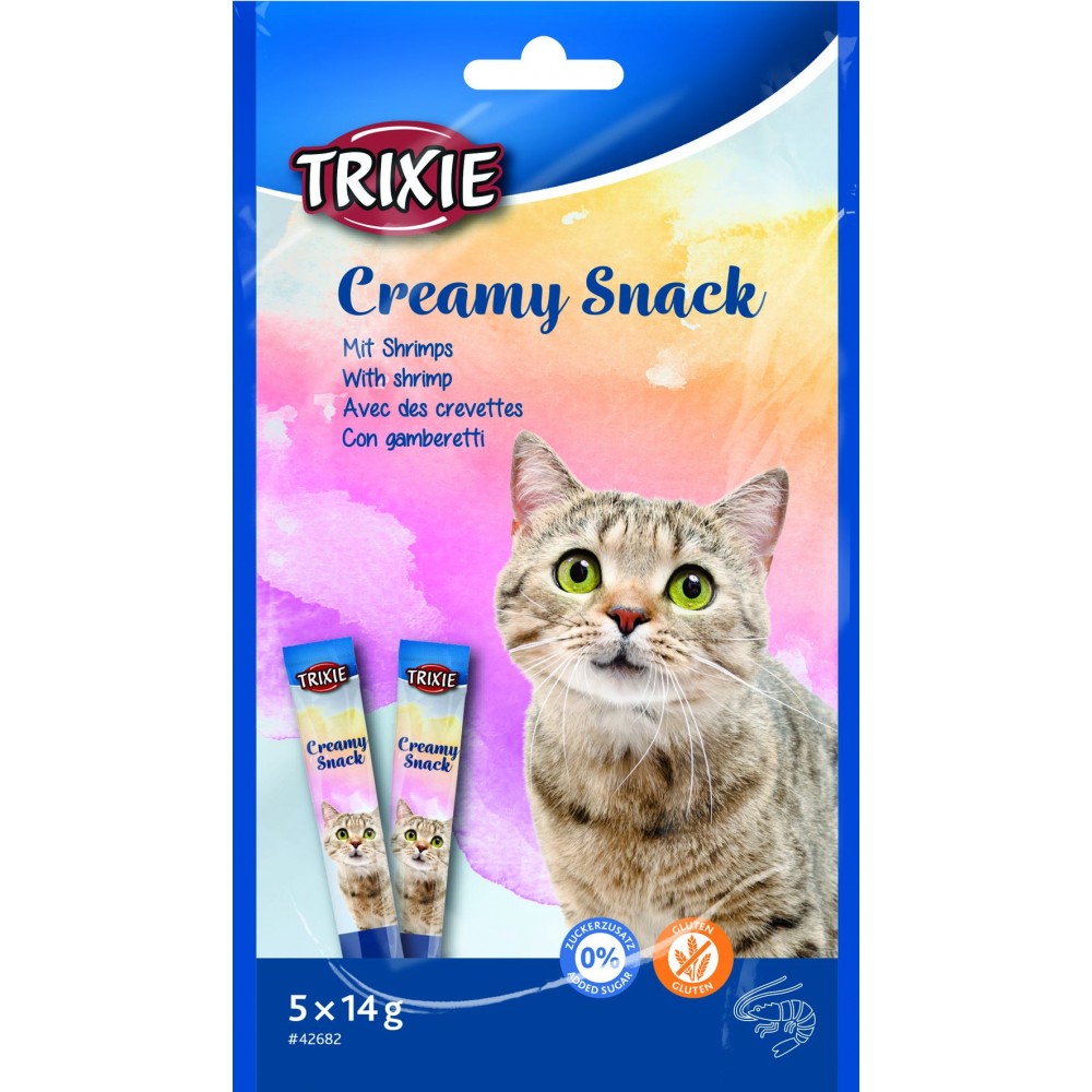 Ласощі Trixie Creamy Snacks для котів з тунцем і креветками 5шт х 14г.