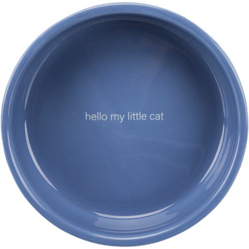 Миска Trixie для котів коротконосих порід, керамічна, 15 см, 300 мл (світло-синя/біла)