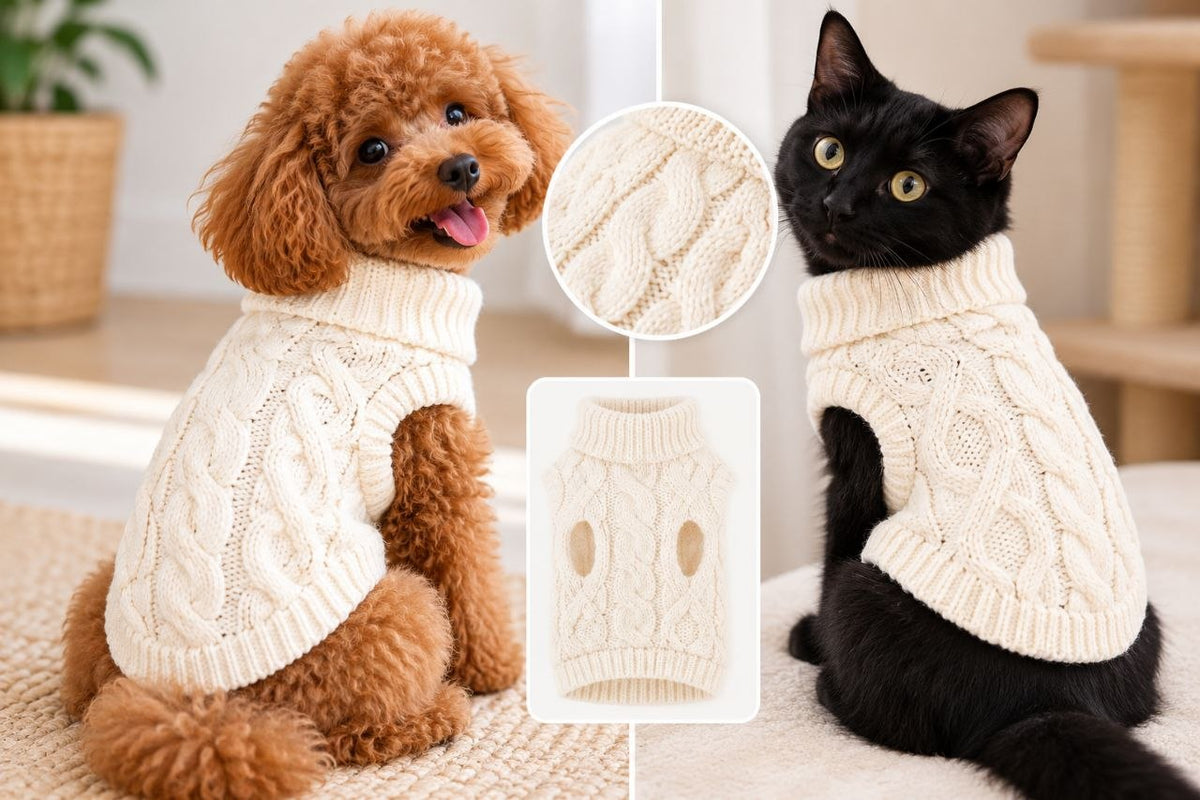 В'язаний светр для собак і котів «Коси» 🐶🐱