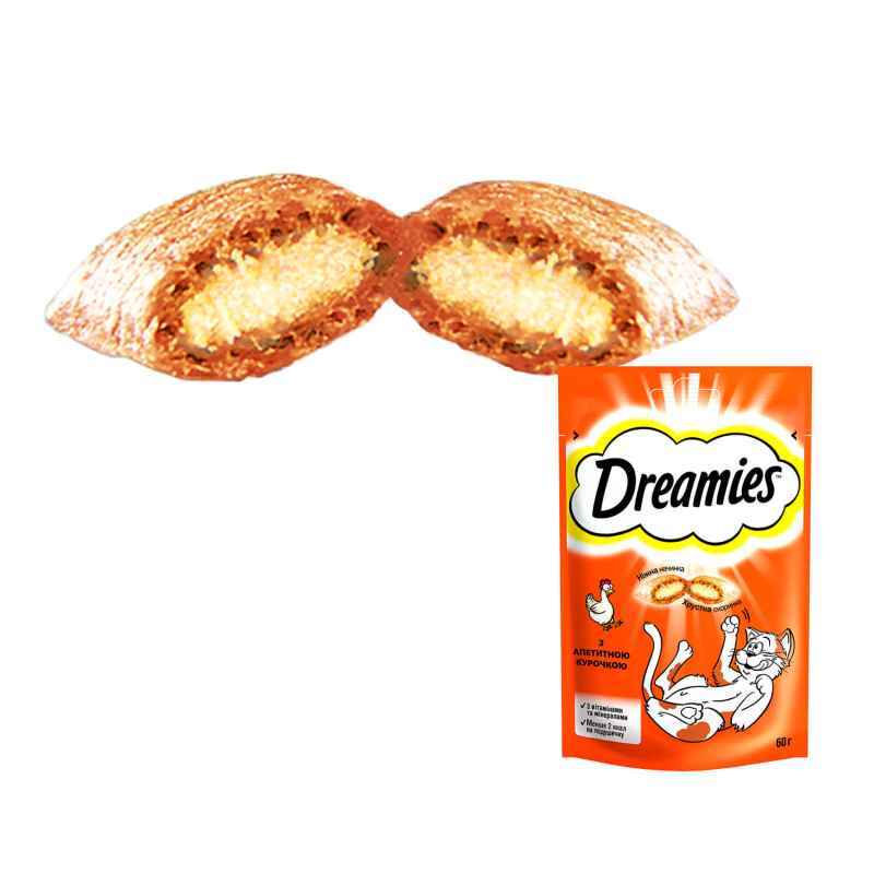 Dreamies (Дрімс) Ласощі у формі хрустких подушечок із куркою для котів