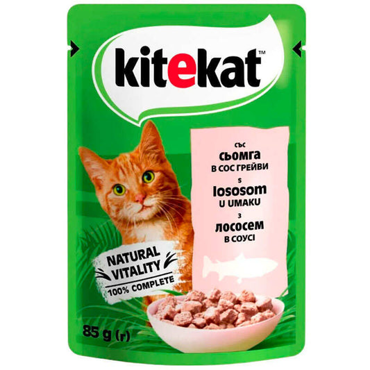Kitekat (Кітікет) - Вологий корм з лососем у соусі для котів