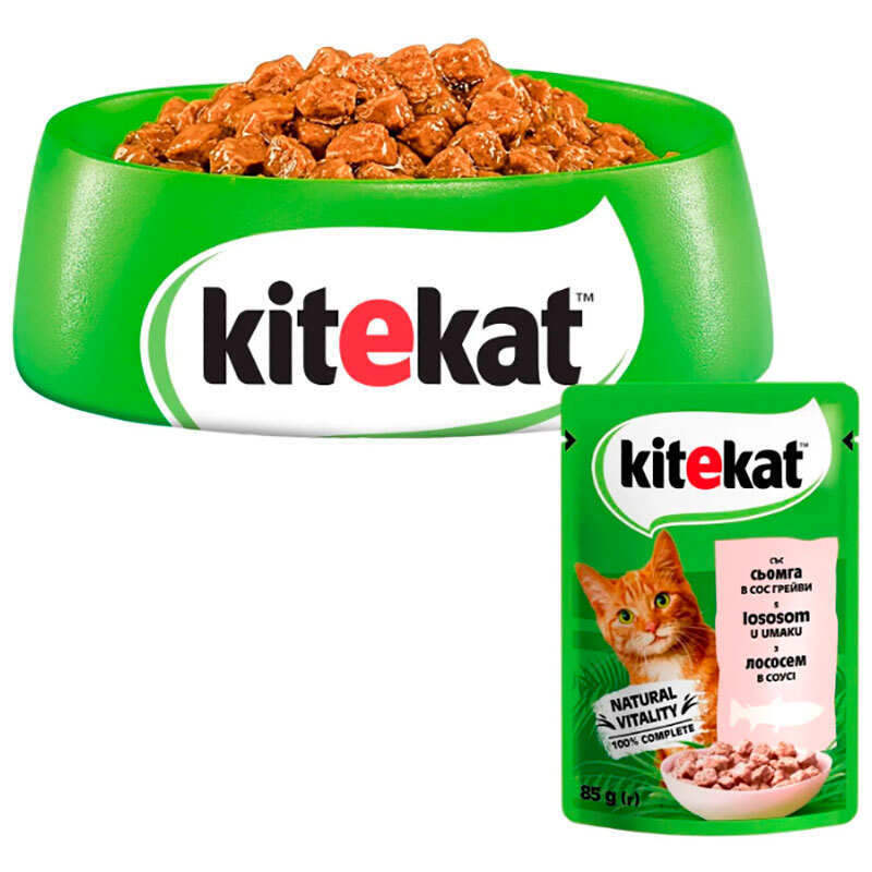 Kitekat (Кітікет) - Вологий корм з лососем у соусі для котів