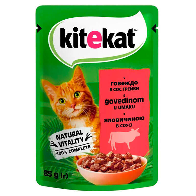 Kitekat (Кітікет) - Вологий корм з яловичиною в соусі для котів