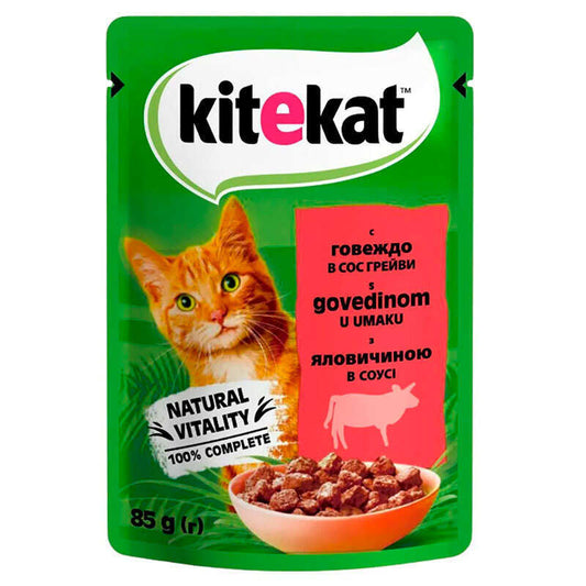 Kitekat (Кітікет) - Вологий корм з яловичиною в соусі для котів
