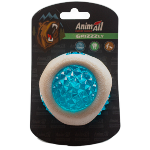 Іграшка AnimAll GrizZzly для собак, мʼяч, що світиться, 7.7 см